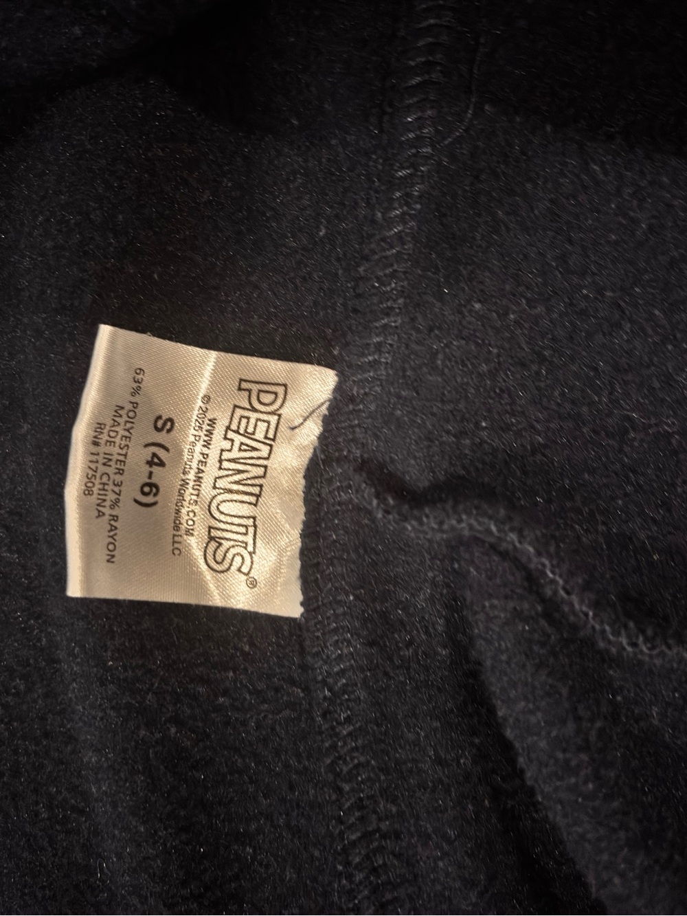 Snoopy & Friends Zip Hoodie Navy Women’s Small Cute Graphic Peanuts - Picture 5 of 5